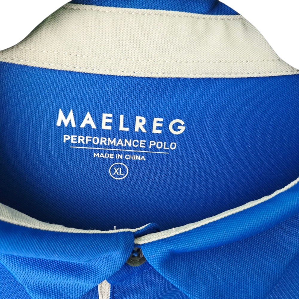 MAELREG Performance Polo Shirt Blue XL Golf‎ Athletic Short Sleeve Button Up Top - Picture 2 of 10